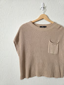 Neutral Cotton Knit Top (M)