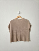 Neutral Cotton Knit Top (M)