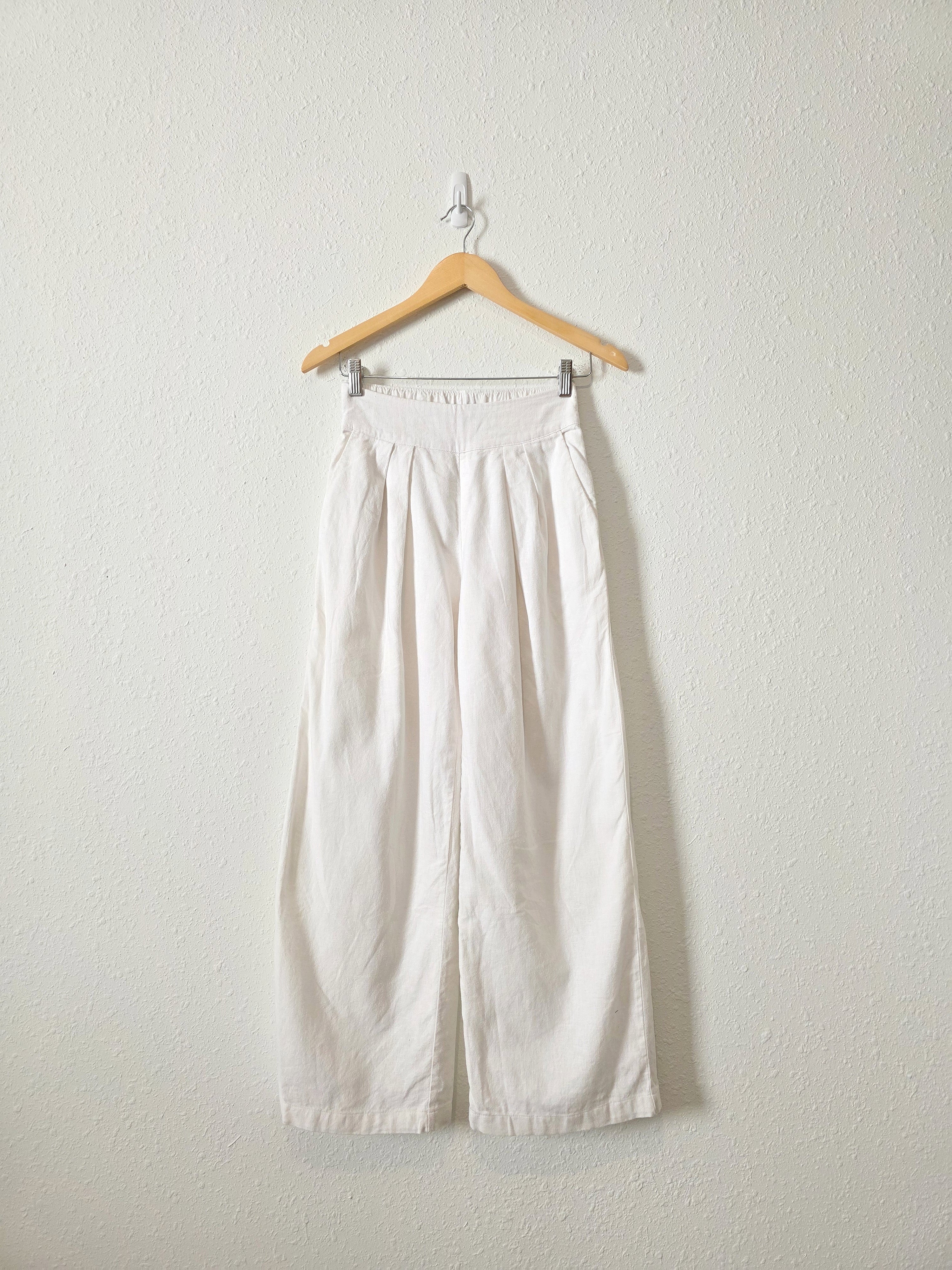Abercrombie Wide Leg Linen Blend Pants (XXS)