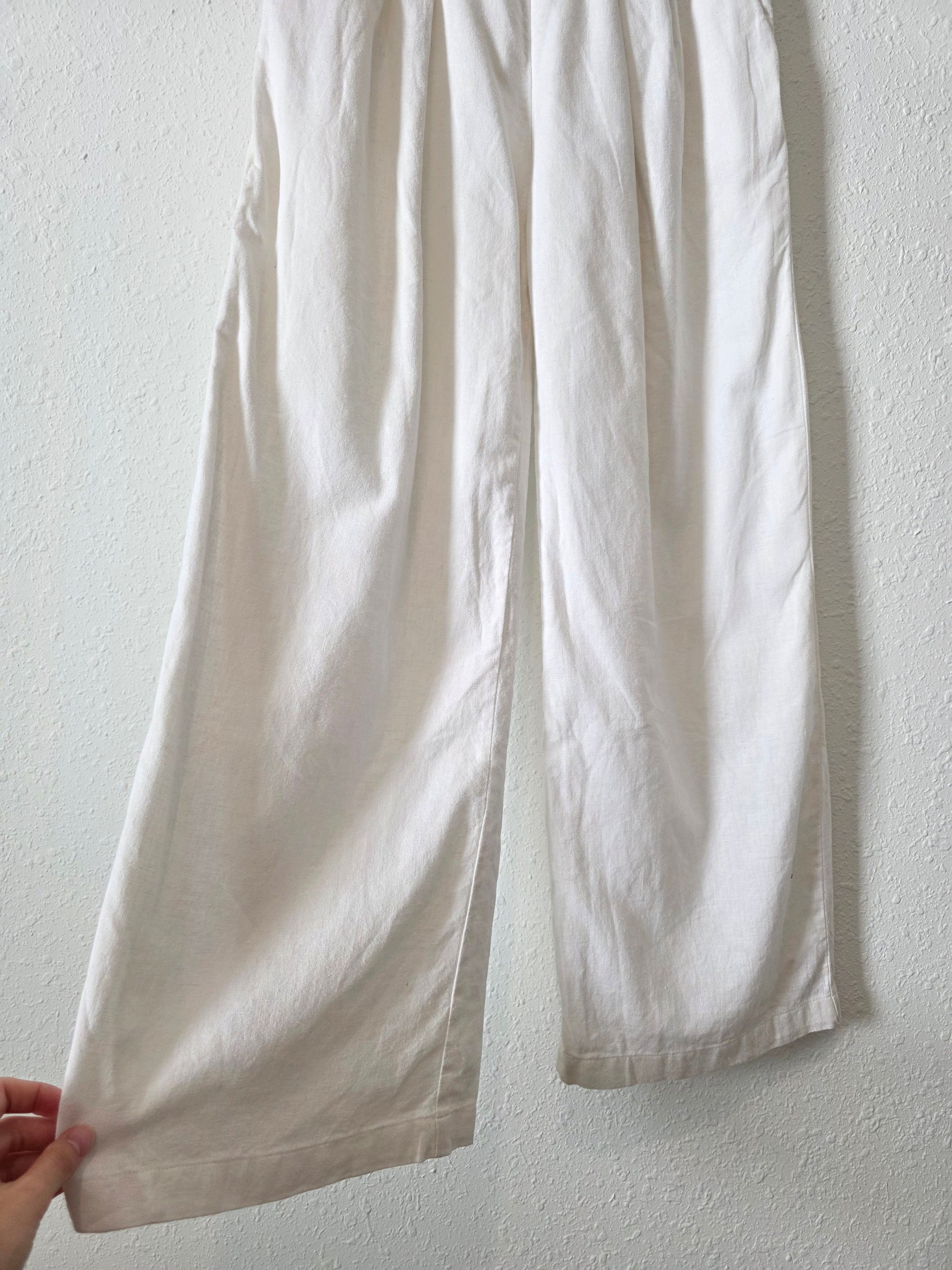 Abercrombie Wide Leg Linen Blend Pants (XXS)