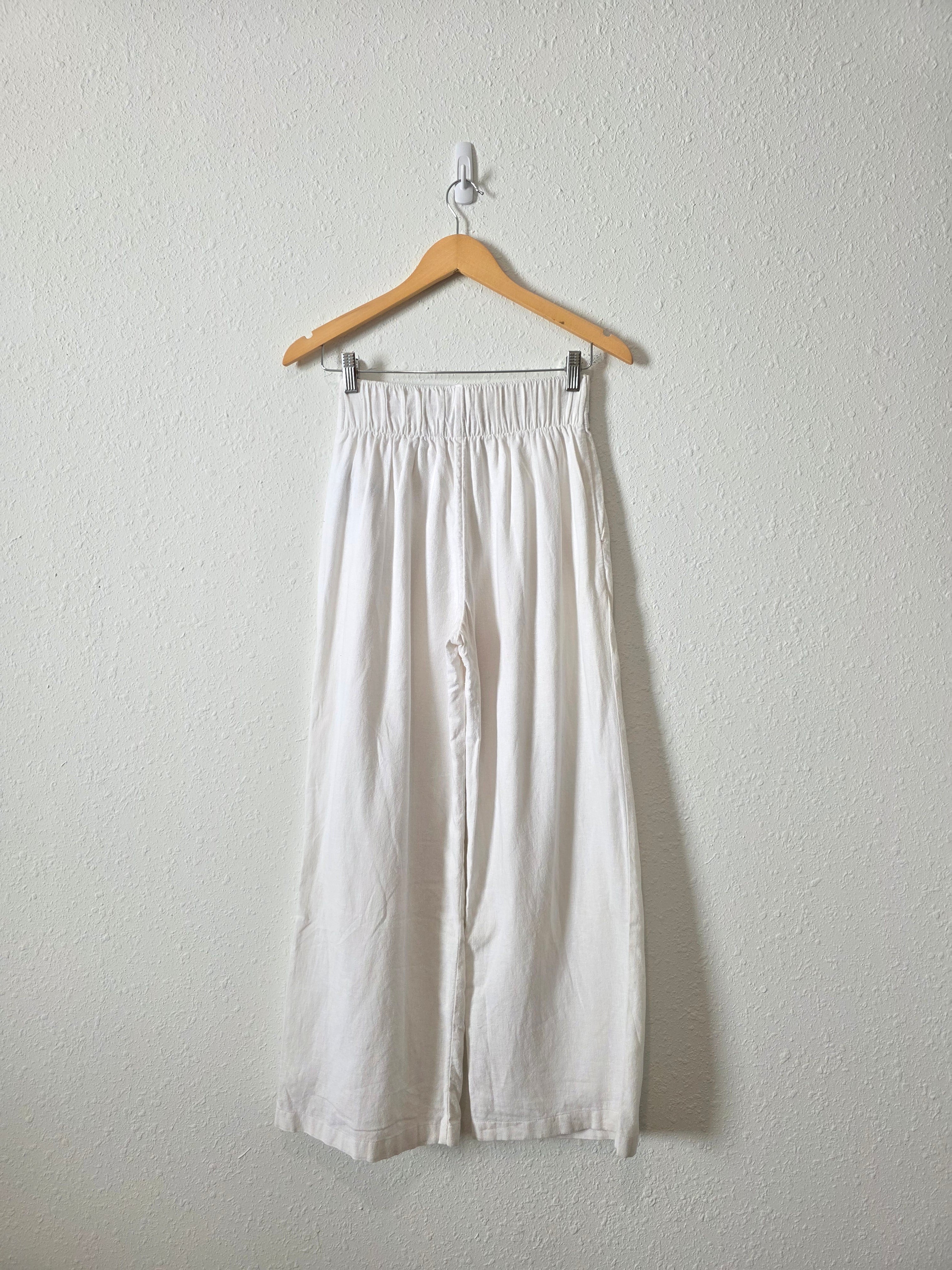 Abercrombie Wide Leg Linen Blend Pants (XXS)