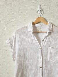 White Cotton Gauze Top (S)