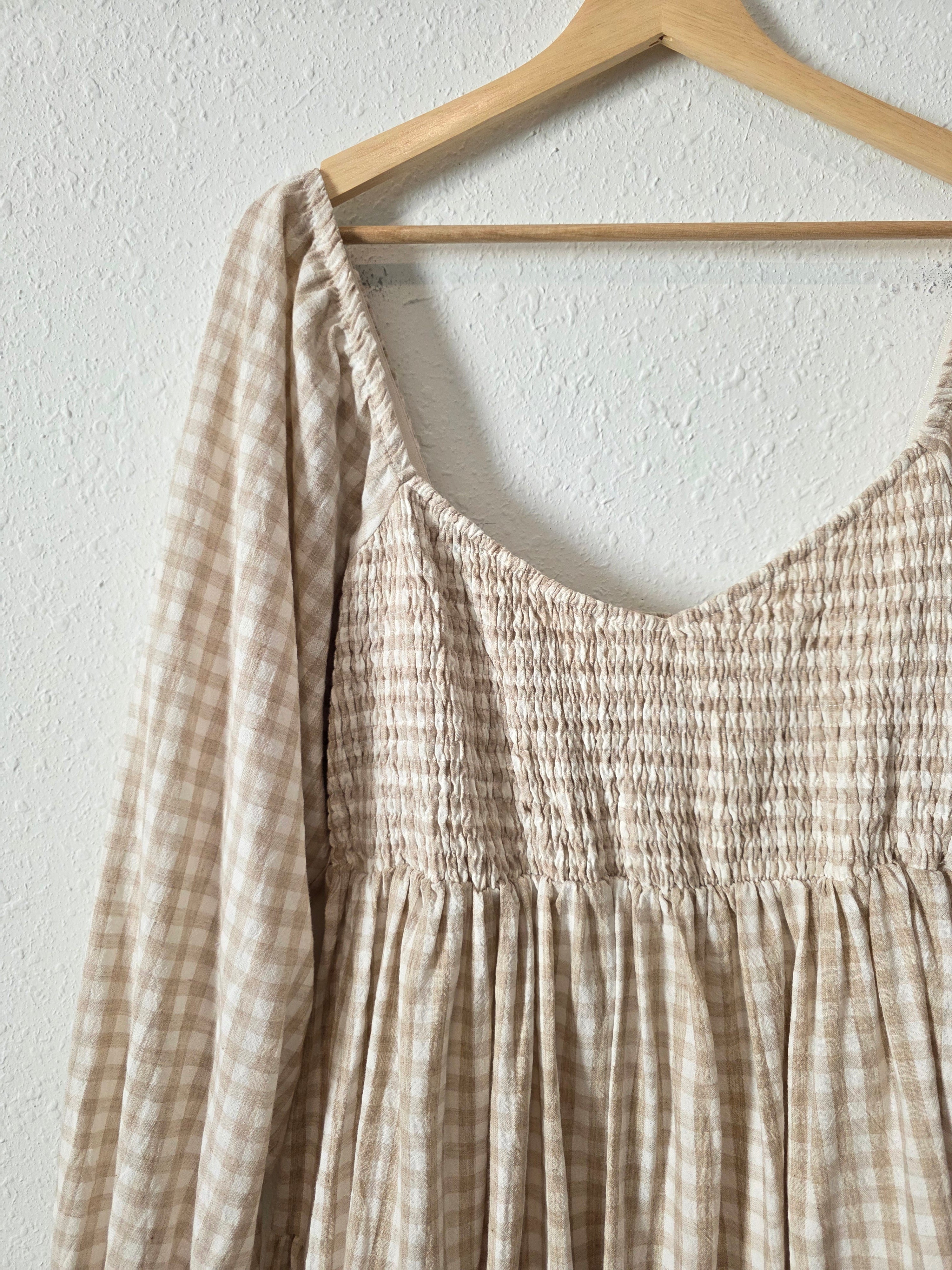 Mable Smocked Gingham Dress (M)