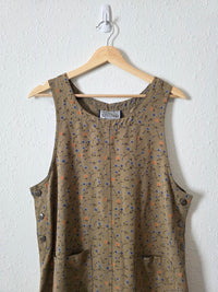 Vintage Floral Midi Dress (M)