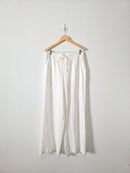 White Wide Leg Linen Pants (L)