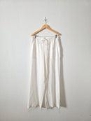 White Wide Leg Linen Pants (L)
