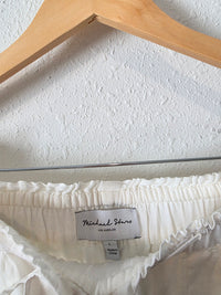 White Wide Leg Linen Pants (L)