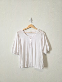 Z Supply Puff Sleeve Henley Tee (XS)