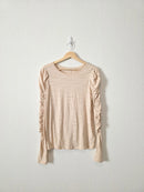 Free People Ruched Sleeve Top (S)