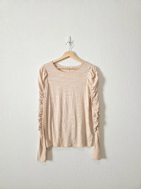Free People Ruched Sleeve Top (S)