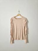 Free People Ruched Sleeve Top (S)