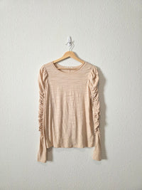 Free People Ruched Sleeve Top (S)