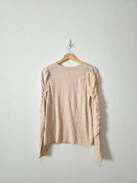 Free People Ruched Sleeve Top (S)