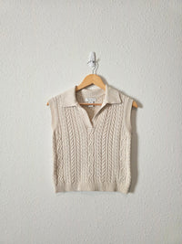 Cable Knit Cotton Vest (S)