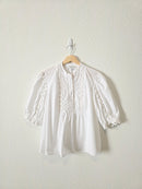 Embroidered Puff Sleeve Blouse (L)