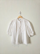 Embroidered Puff Sleeve Blouse (L)