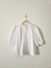 Embroidered Puff Sleeve Blouse (L)
