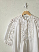 Embroidered Puff Sleeve Blouse (L)
