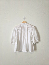 Embroidered Puff Sleeve Blouse (L)