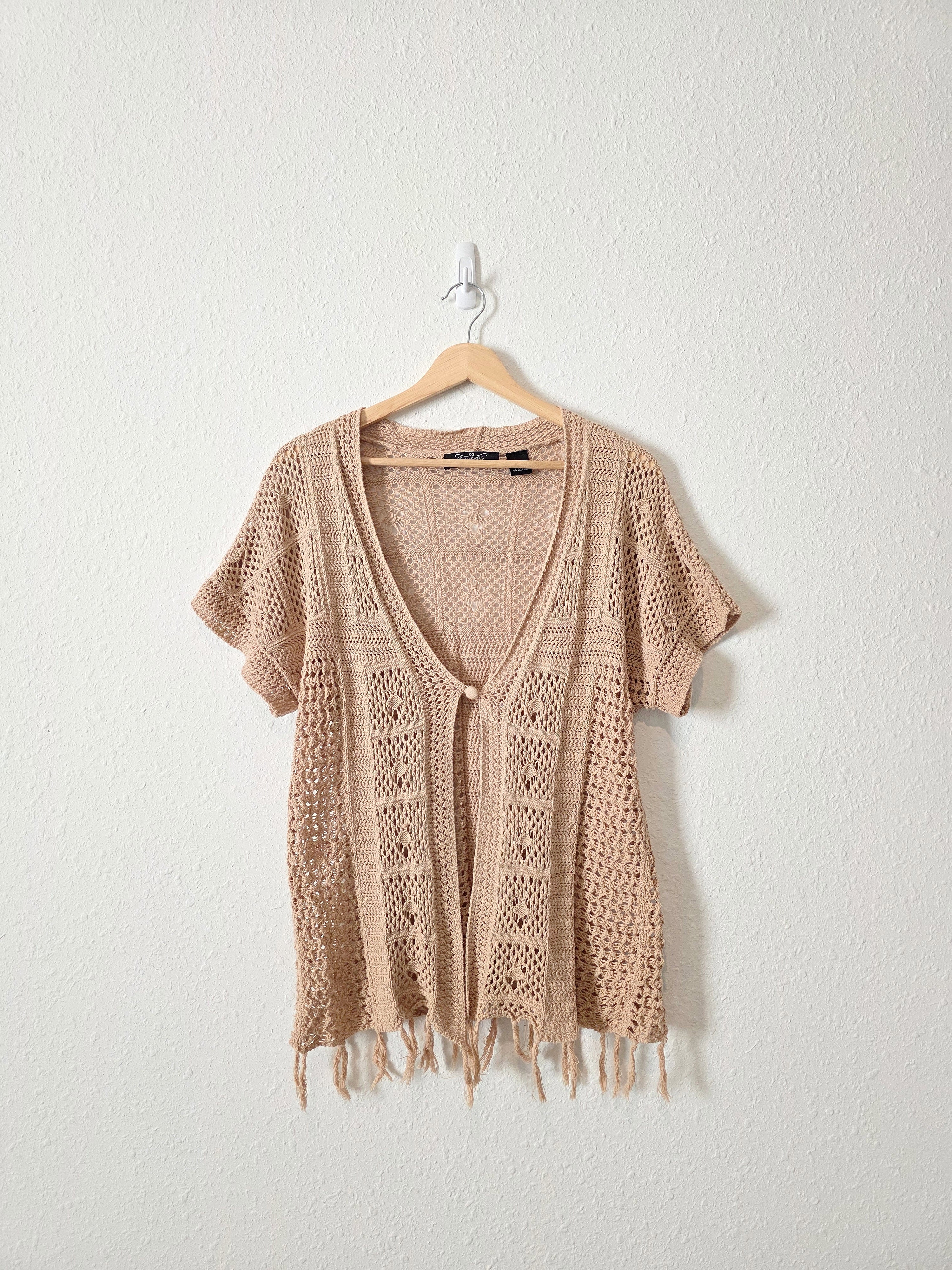 Crochet Knit Cotton Top (L)