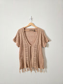 Crochet Knit Cotton Top (L)