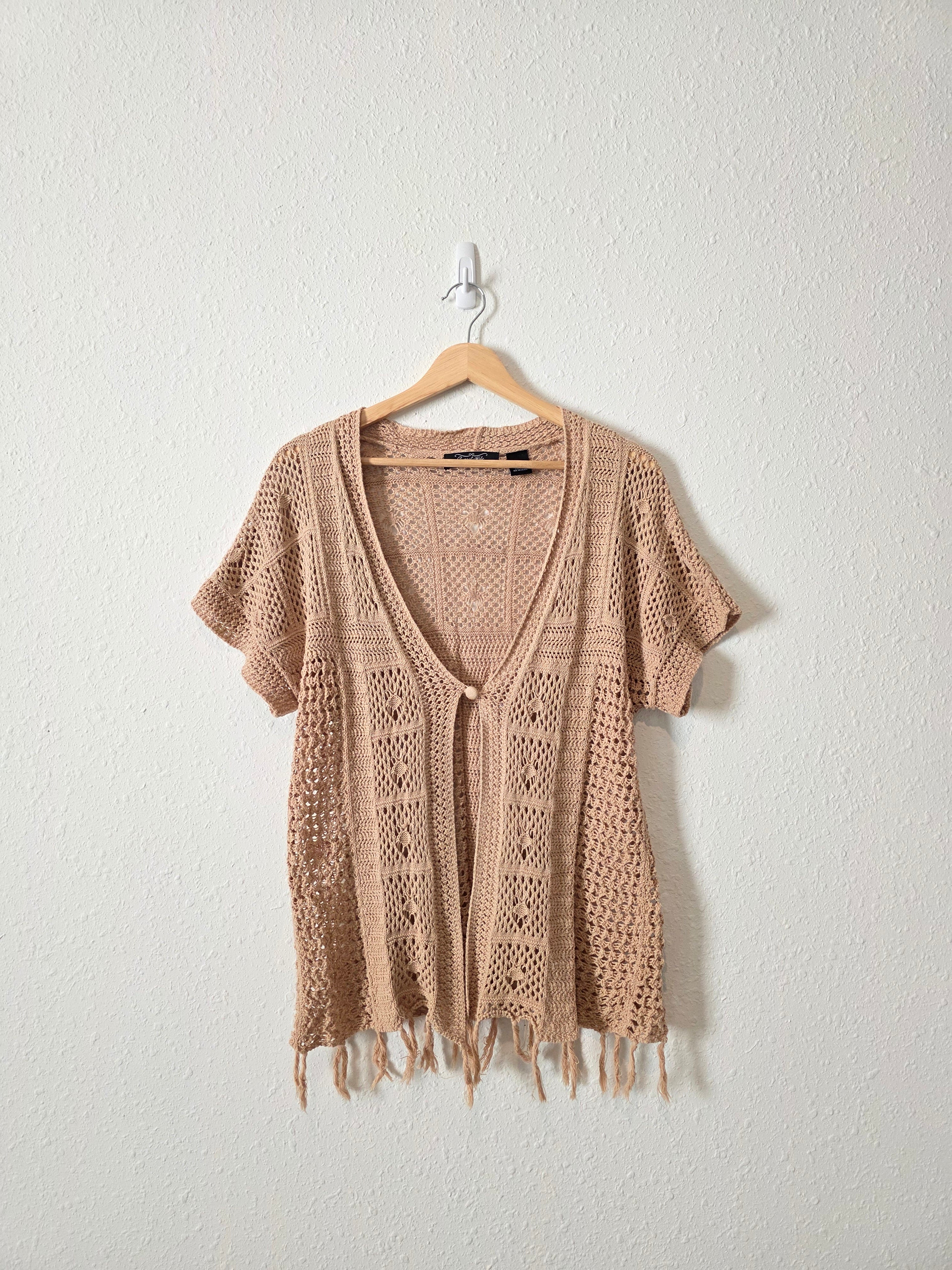 Crochet Knit Cotton Top (L)