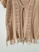 Crochet Knit Cotton Top (L)