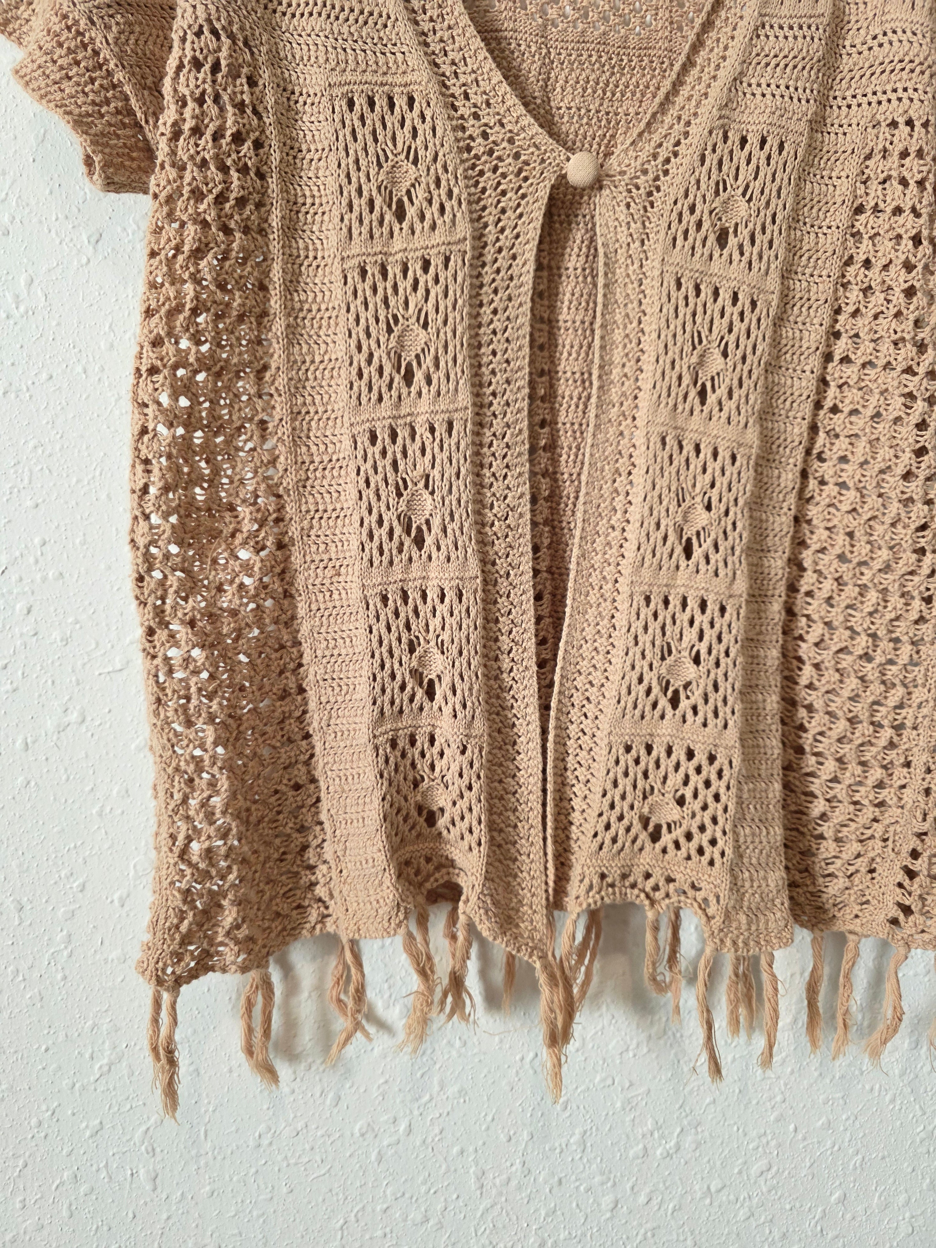 Crochet Knit Cotton Top (L)