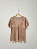 Crochet Knit Cotton Top (L)