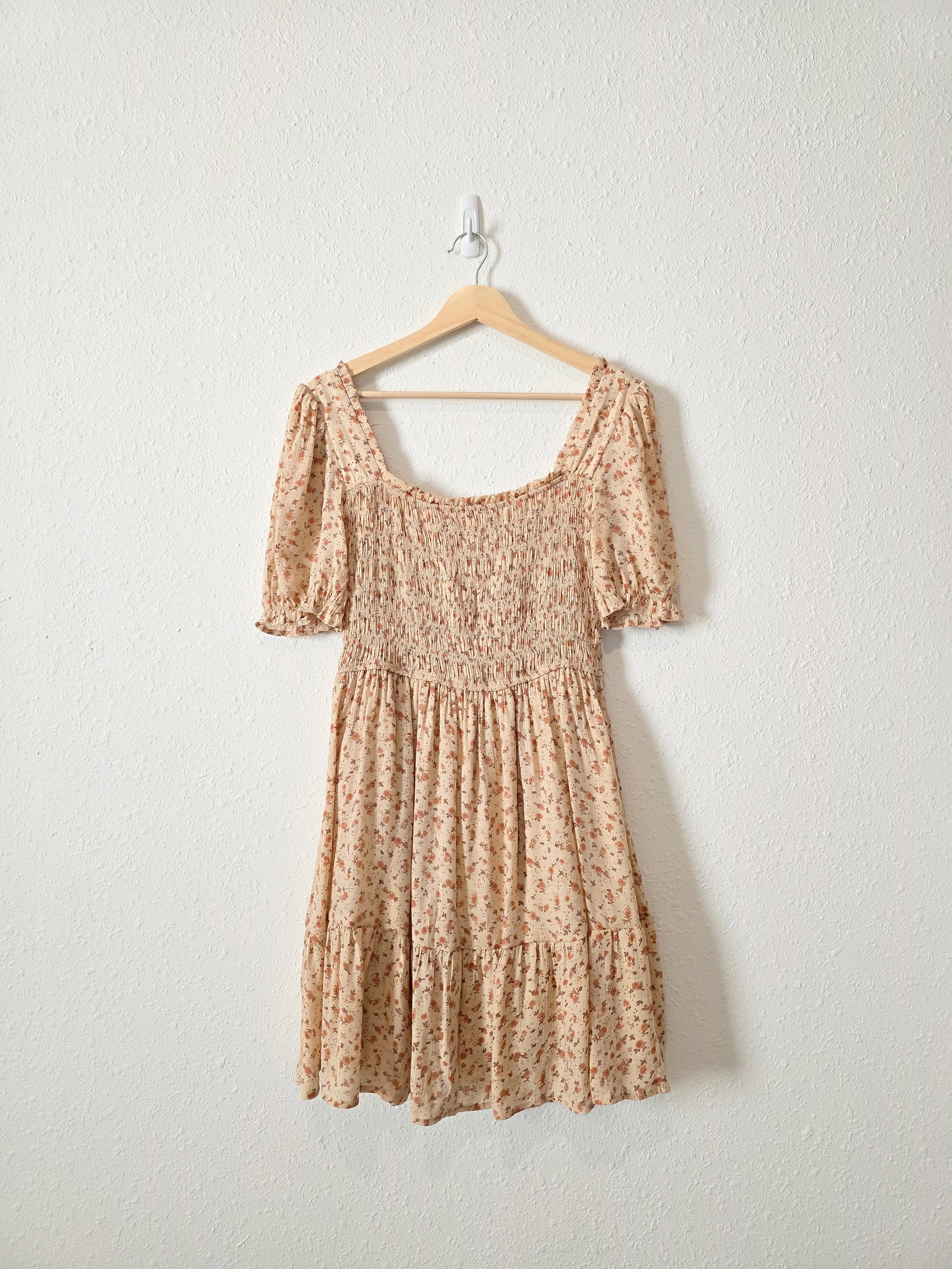 Floral Smocked Mini Dress (L)