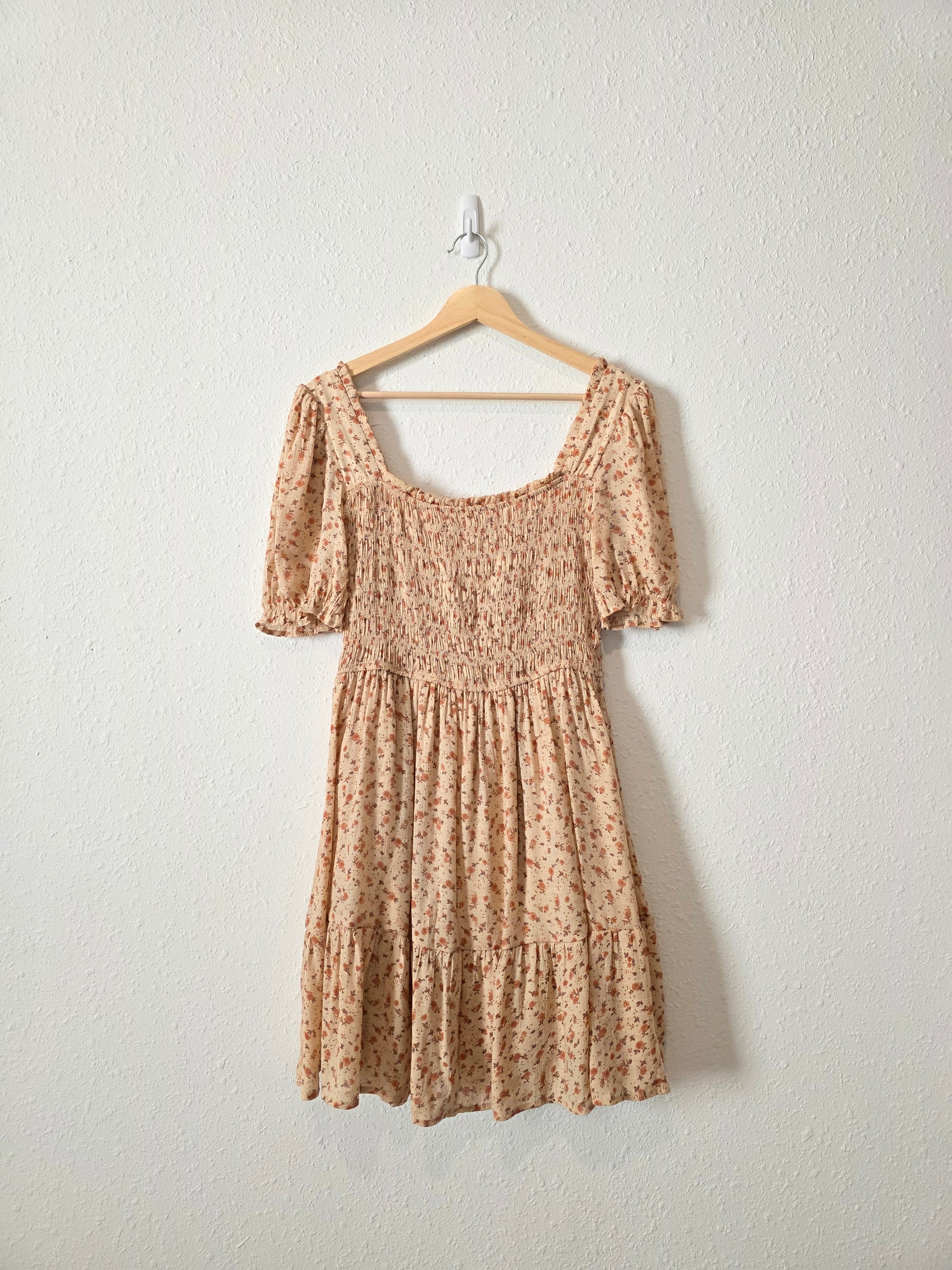 Floral Smocked Mini Dress (L)