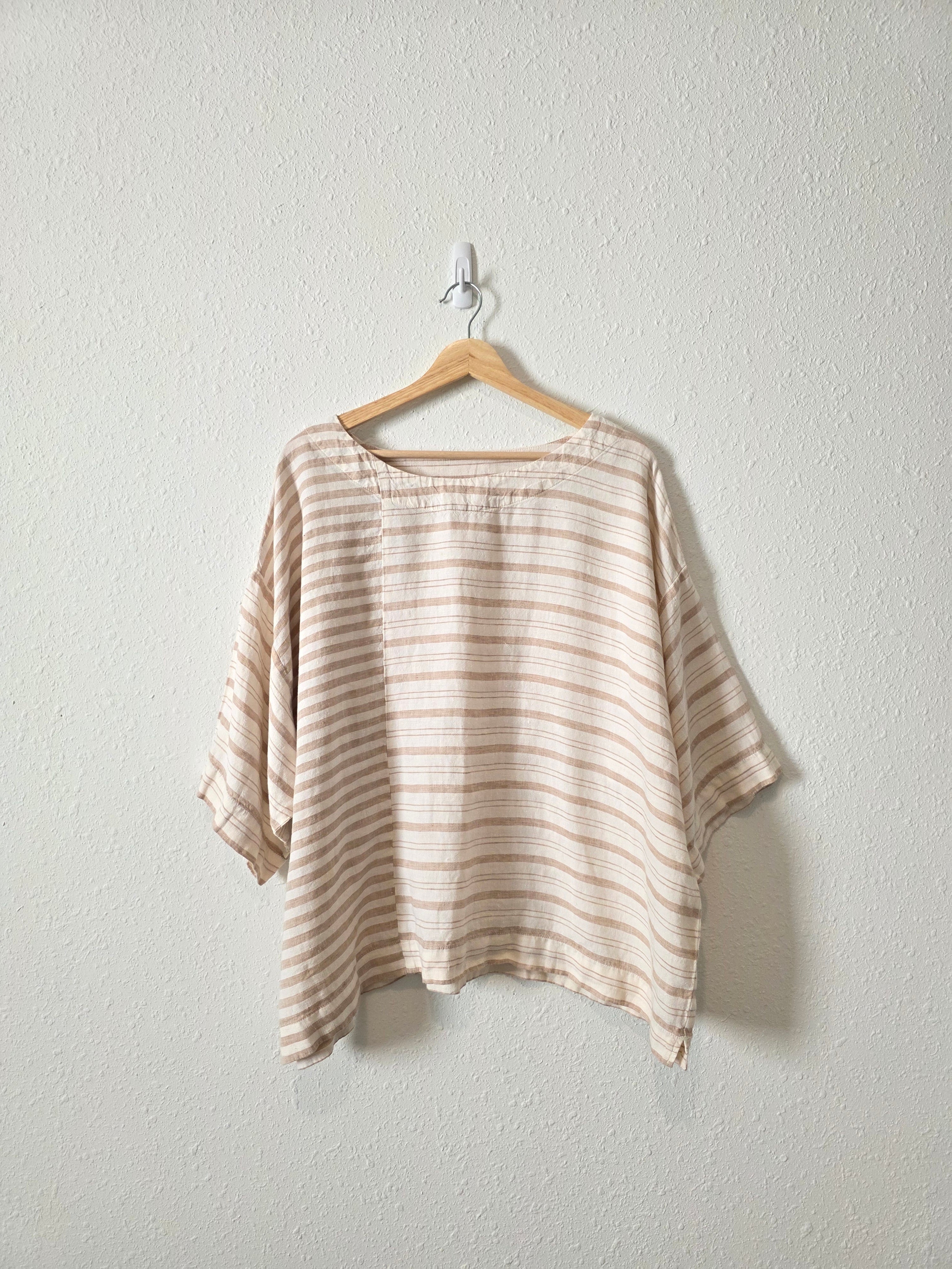 Oversized Linen Striped Top (L)