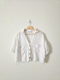 Zara White Linen Shirt (M)