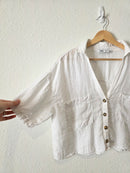 Zara White Linen Shirt (M)