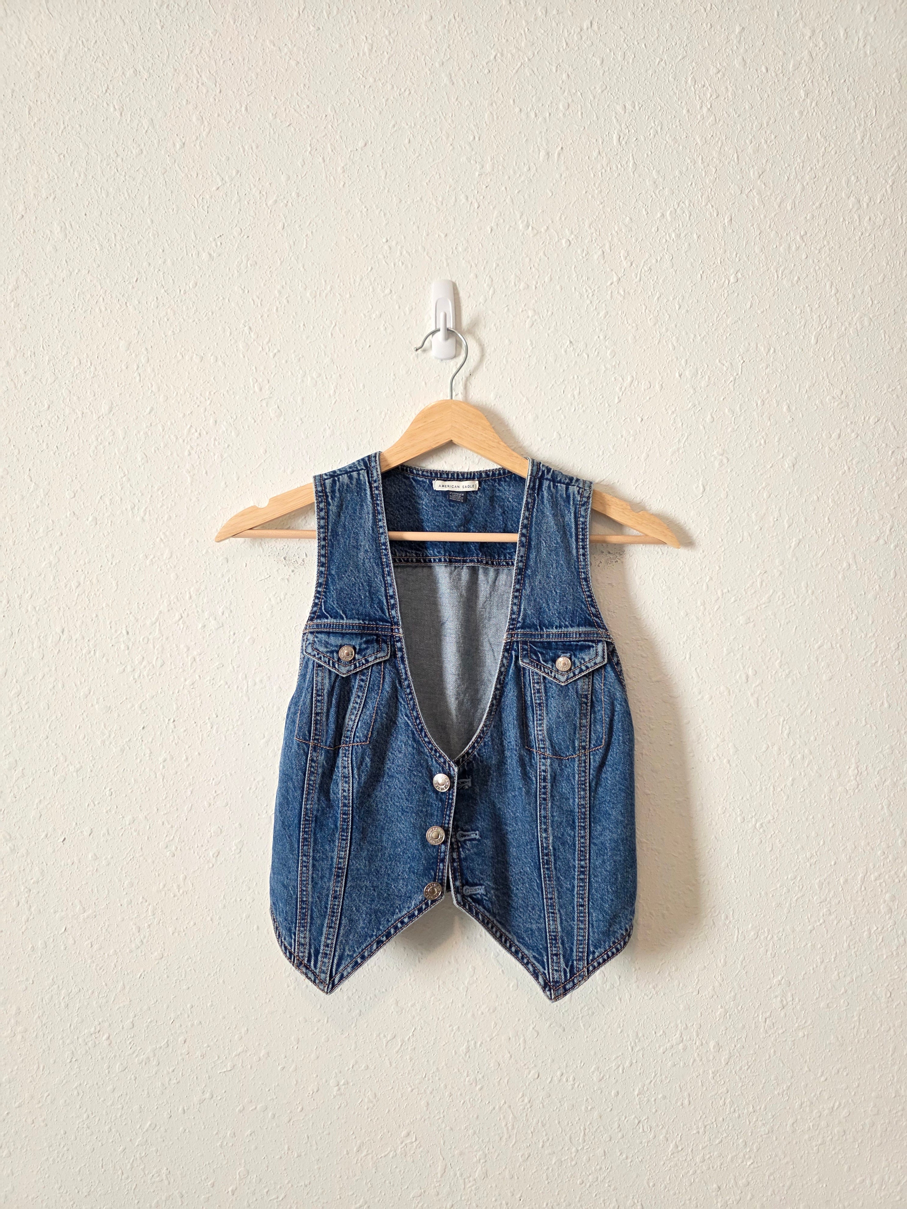Denim Cropped Vest (XS)