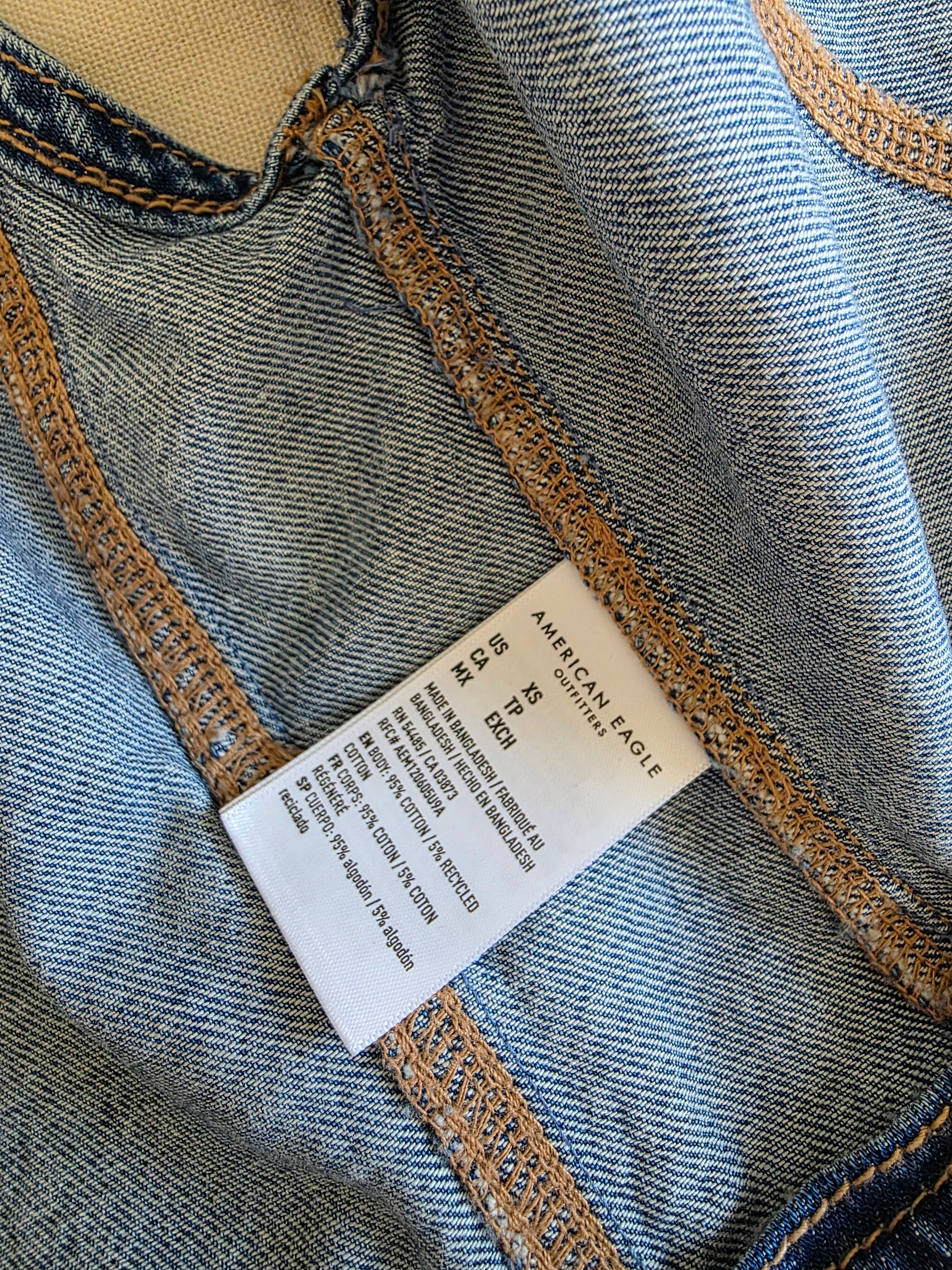 Denim Cropped Vest (XS)