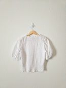 J.Crew Puff Sleeve Smocked Top (S)