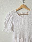 NEW White Smocked Maxi Dress (M)