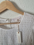 NEW White Smocked Maxi Dress (M)