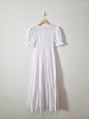 NEW White Smocked Maxi Dress (M)