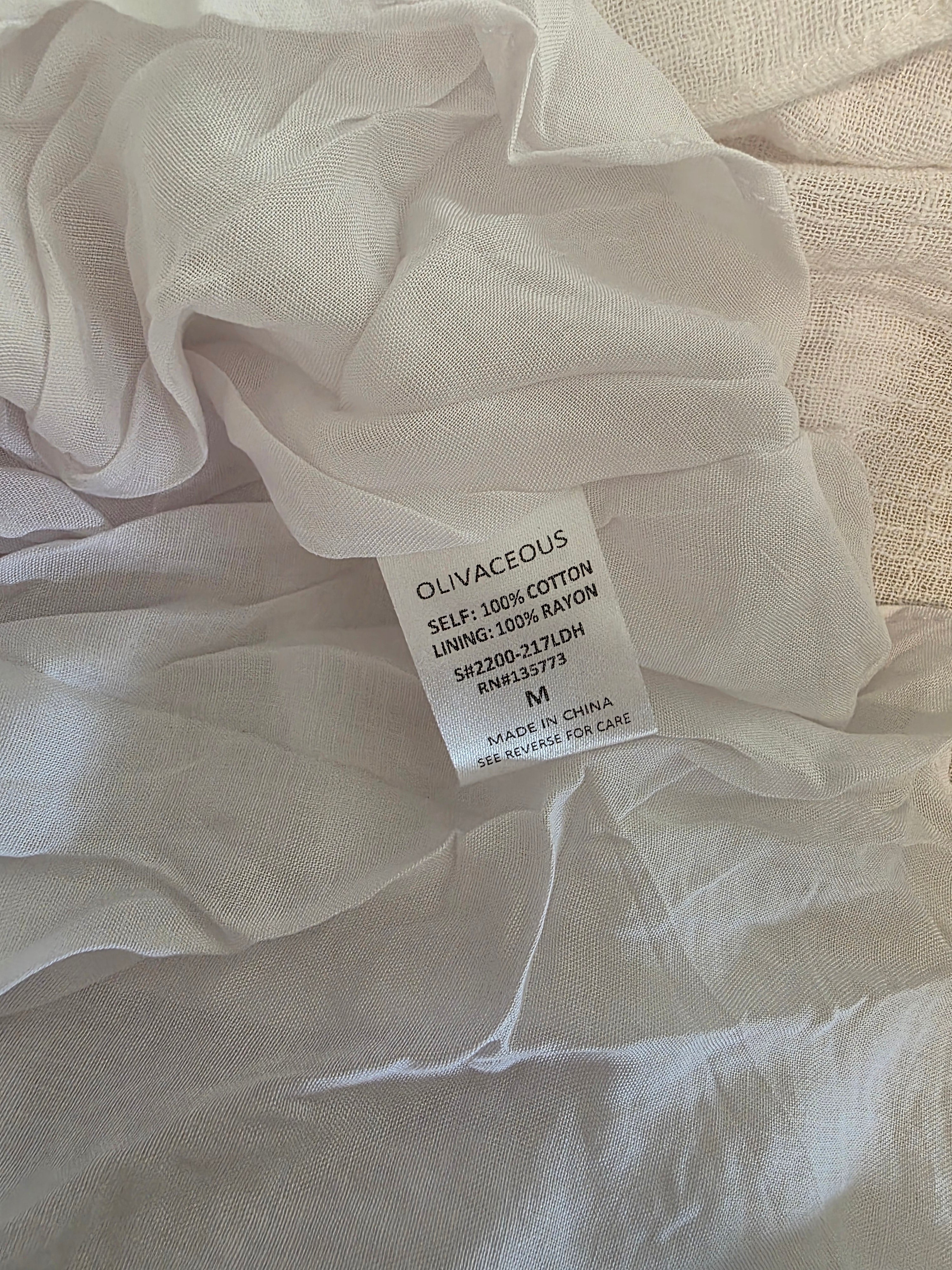 NEW White Smocked Maxi Dress (M)