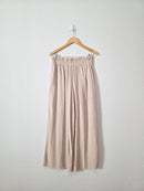 Linen Blend Wide Leg Pants (M)