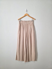 Linen Blend Wide Leg Pants (M)