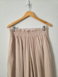Linen Blend Wide Leg Pants (M)