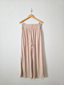 Linen Blend Wide Leg Pants (M)