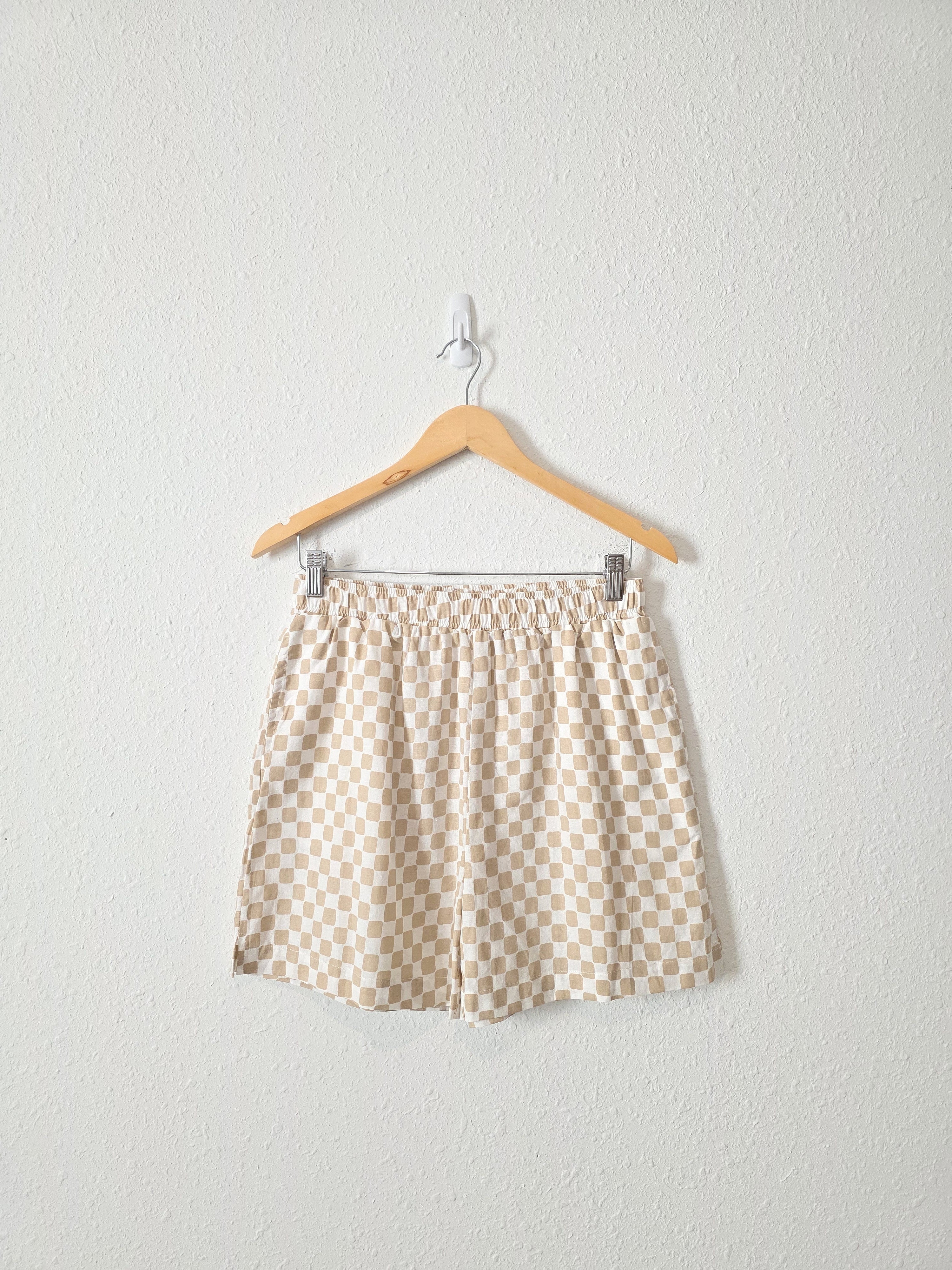 Mod Ref Patterned Cotton Linen Shorts (L)