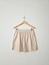Mod Ref Patterned Cotton Linen Shorts (L)