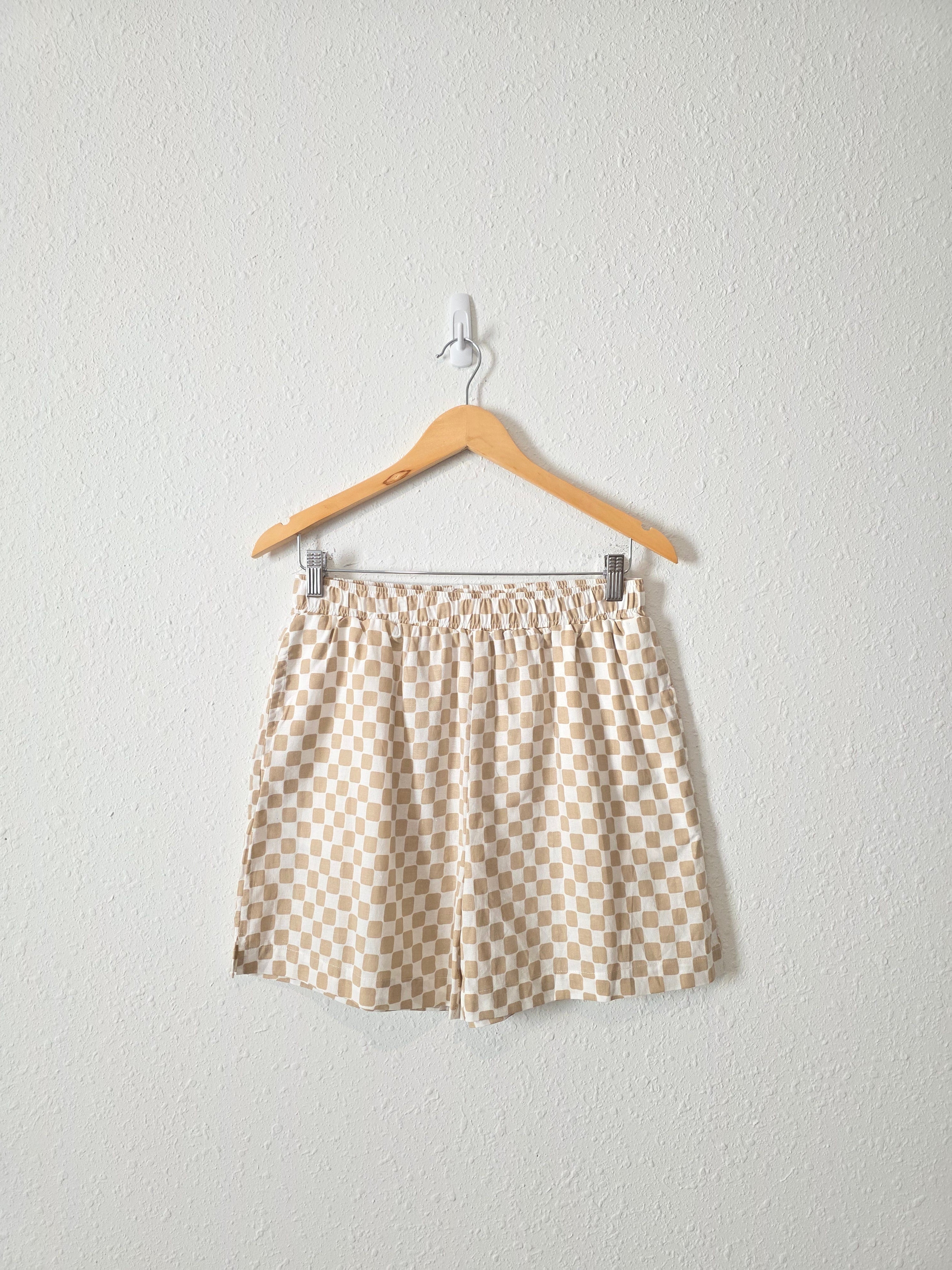Mod Ref Patterned Cotton Linen Shorts (L)
