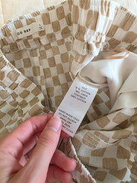 Mod Ref Patterned Cotton Linen Shorts (L)