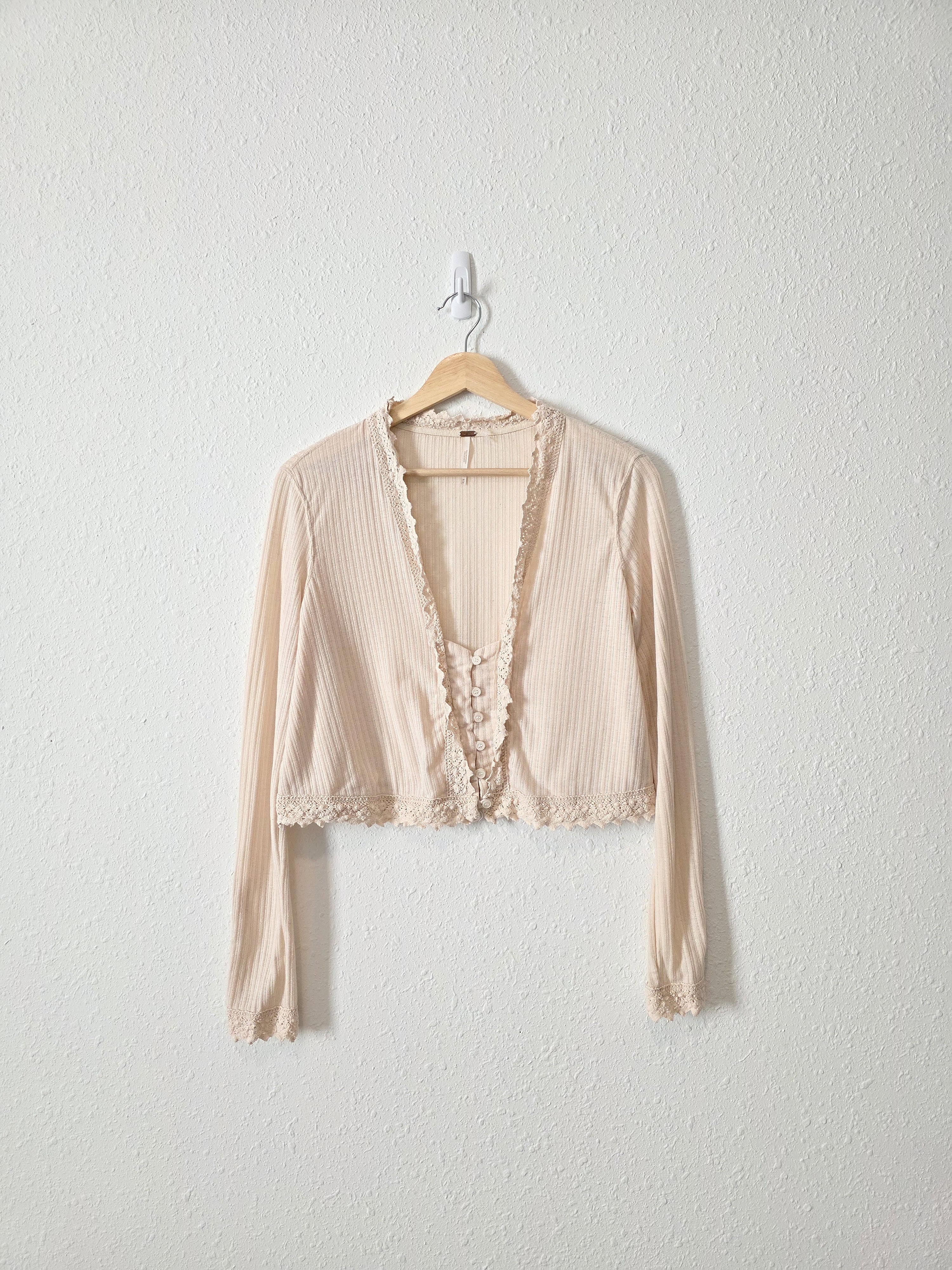 Free People Crochet Ribbed Top (M)